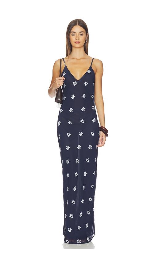 bella venice the jordan long dress in navy.