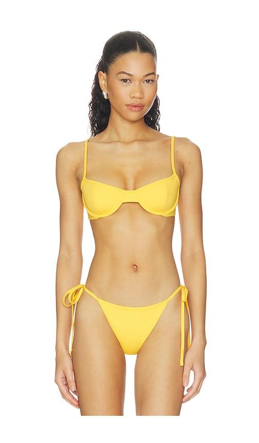 belle anna deniz bikini top in yellow.