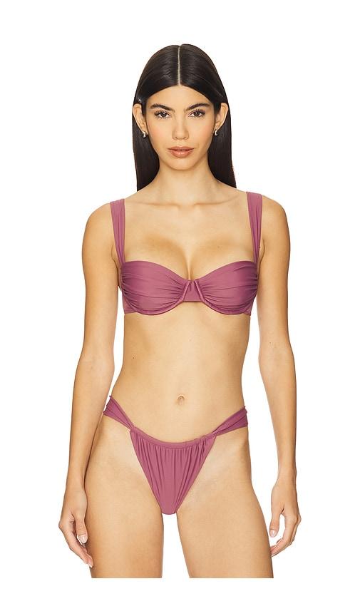 belle anna oracle bikini top in mauve.