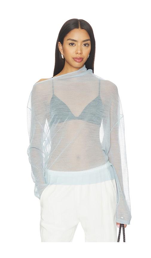belle anna reve long sleeve sweater in blue.
