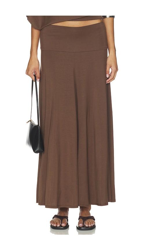 belle anna rumi maxi skirt in brown.
