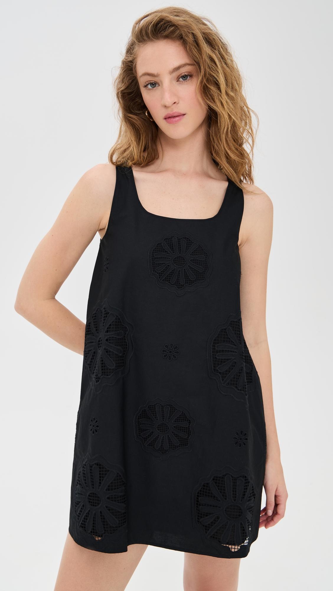 belle broderie mini dress