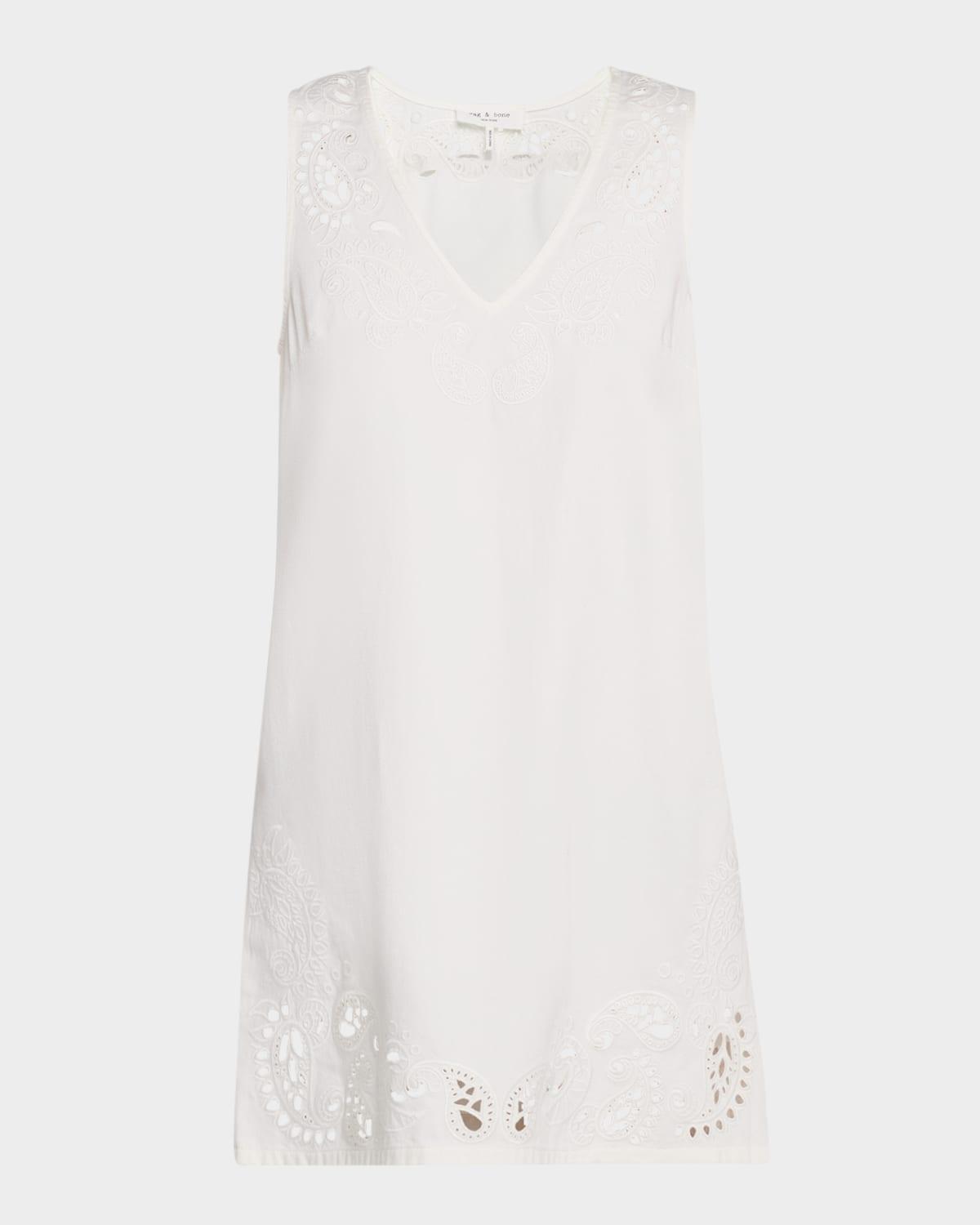 belle featherweight eyelet mini dress