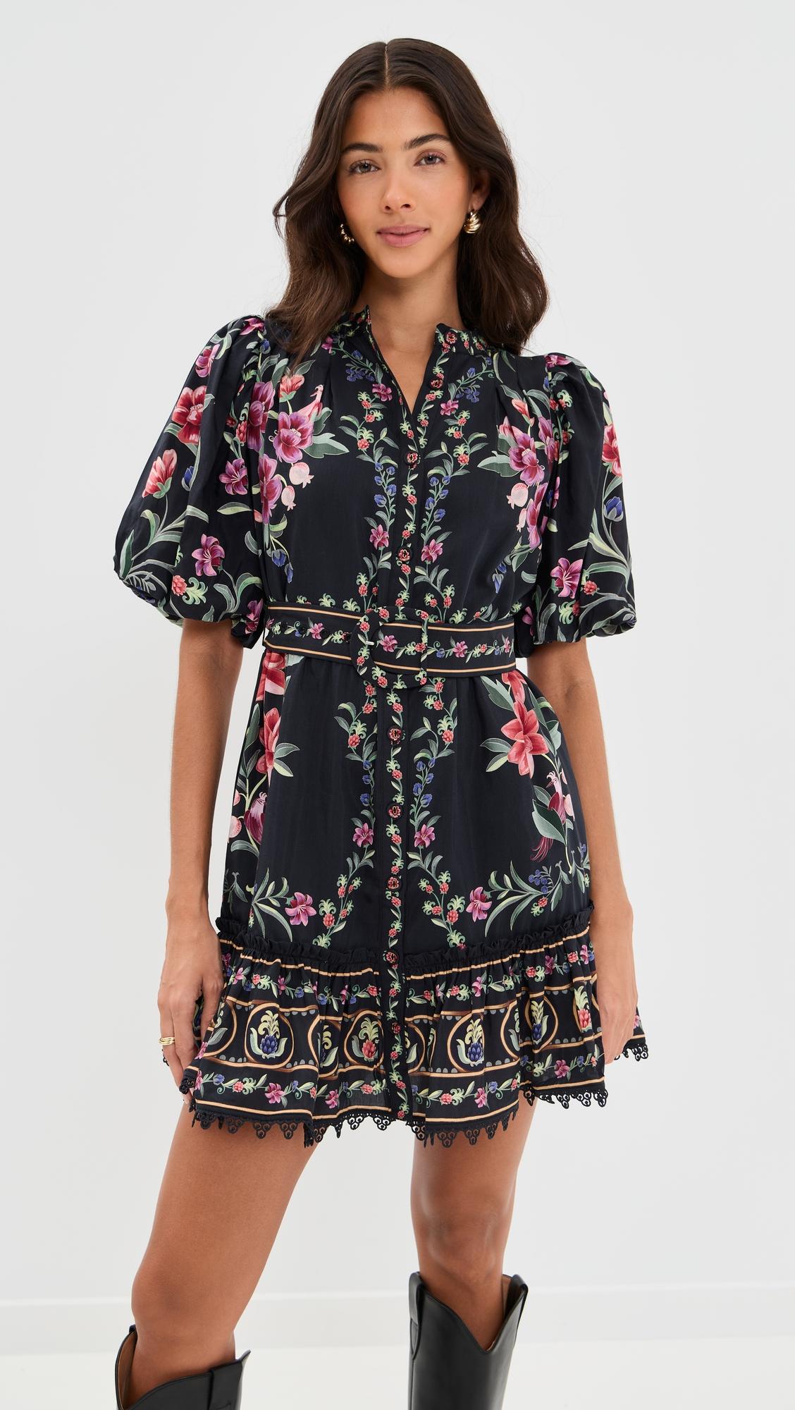 belle garden black mini dress