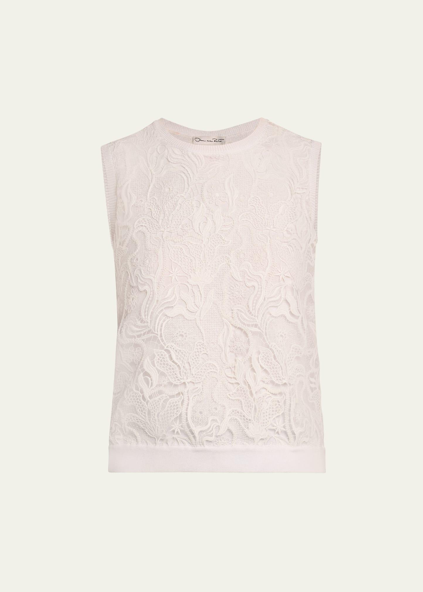 bellflower guipure inset knit tank top