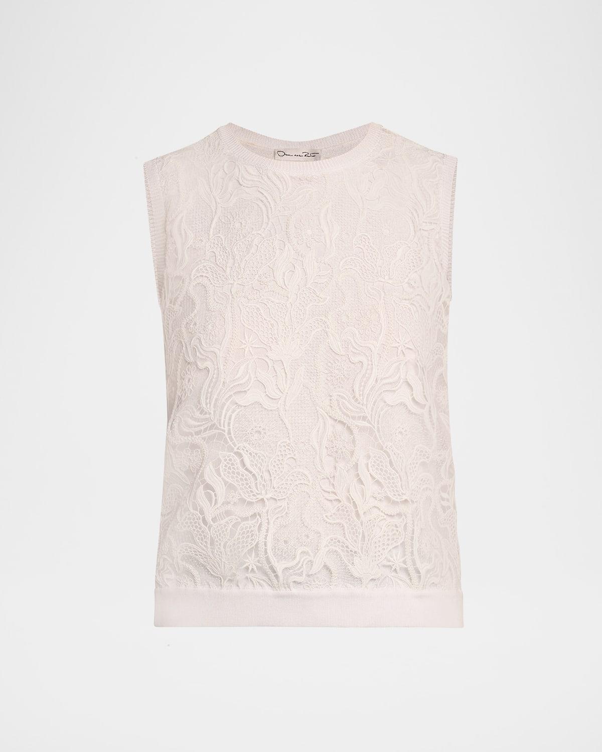 bellflower guipure inset knit tank top