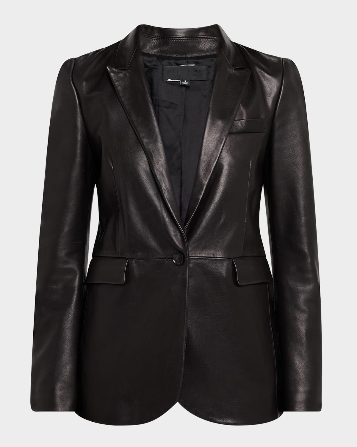 belmonde leather single-breasted jacket