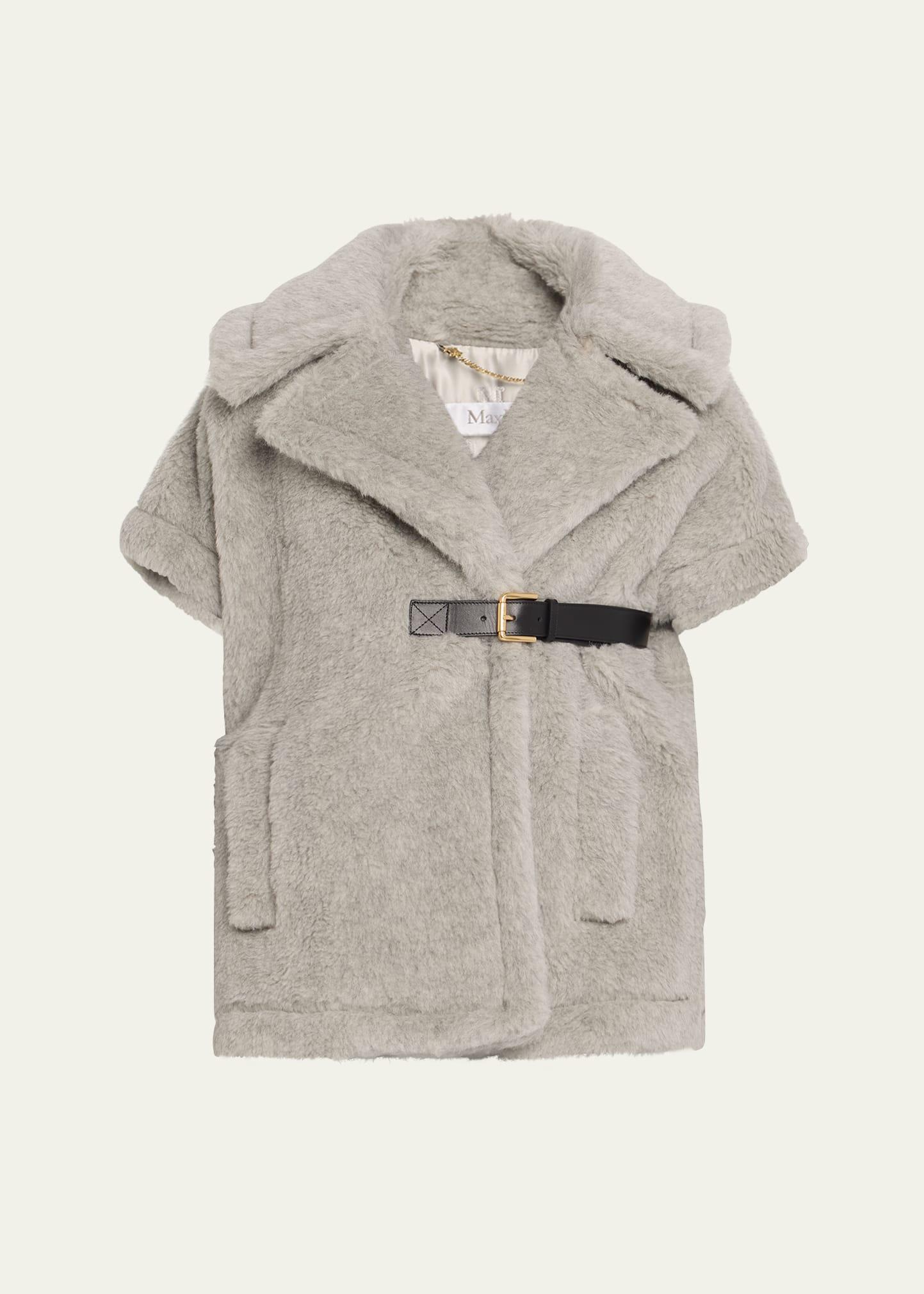 belted alpaca wool vest cape