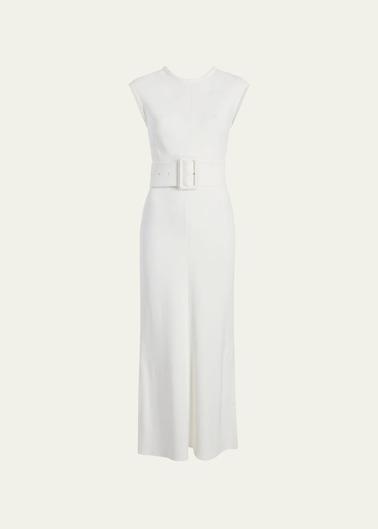 belted bias midi dress