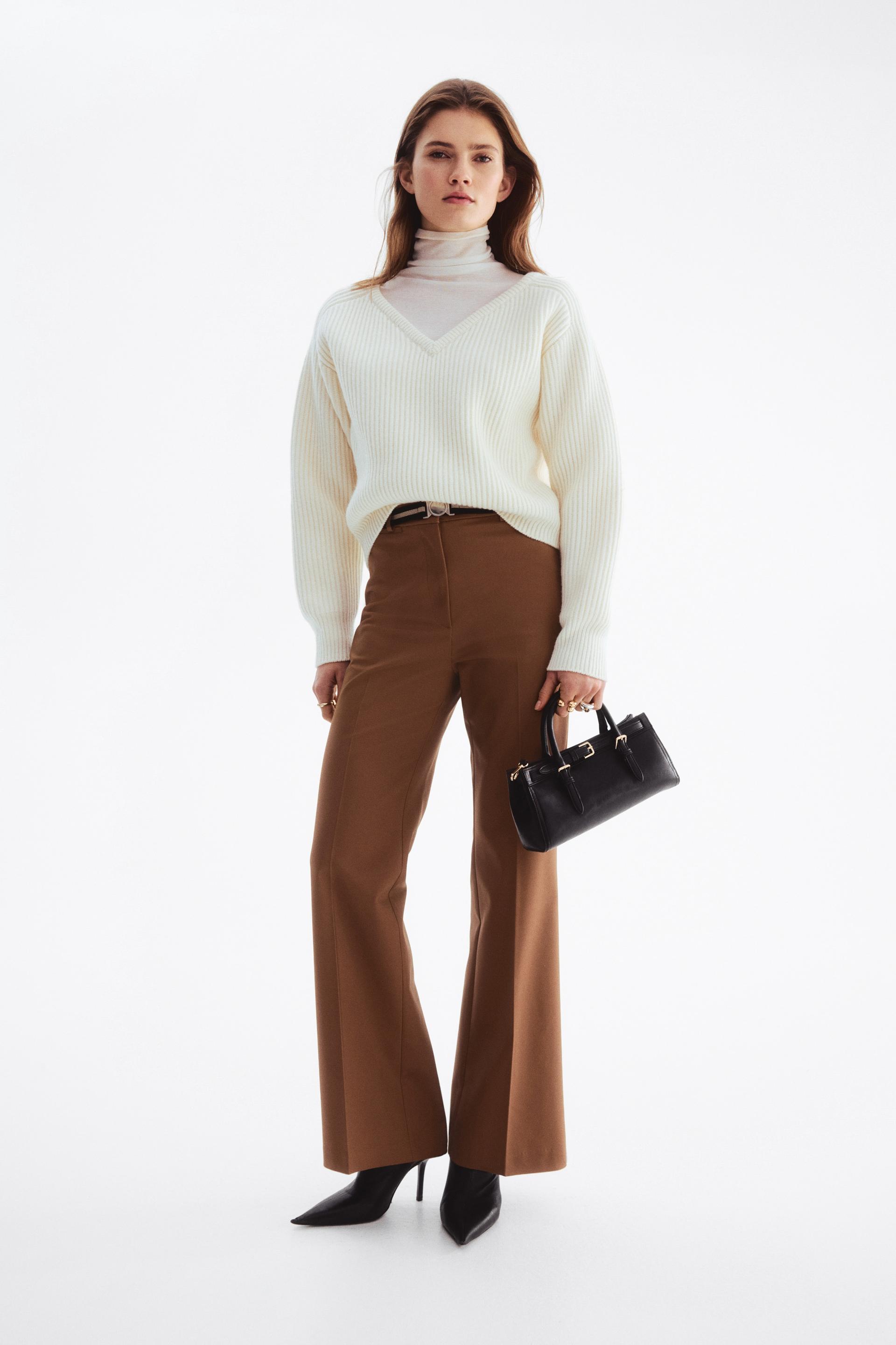belted bootcut pants