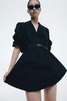 belted bubble-hem dress