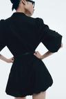 belted bubble-hem dress