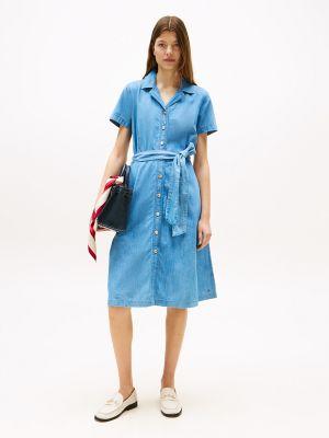 belted chambray midi shirtdress