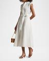 belted cotton sleeveless a-line dress