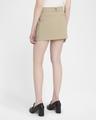 belted crepe cotton mini skirt