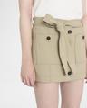 belted crepe cotton mini skirt