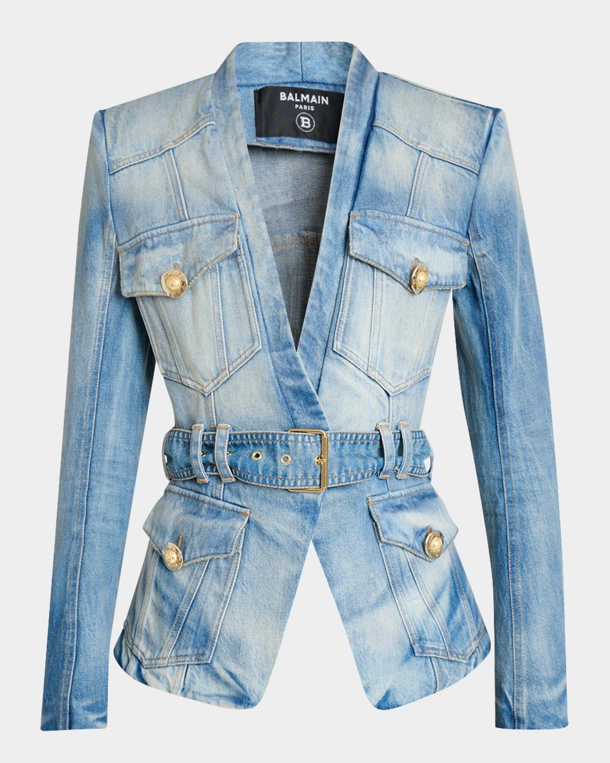 belted denim jacket