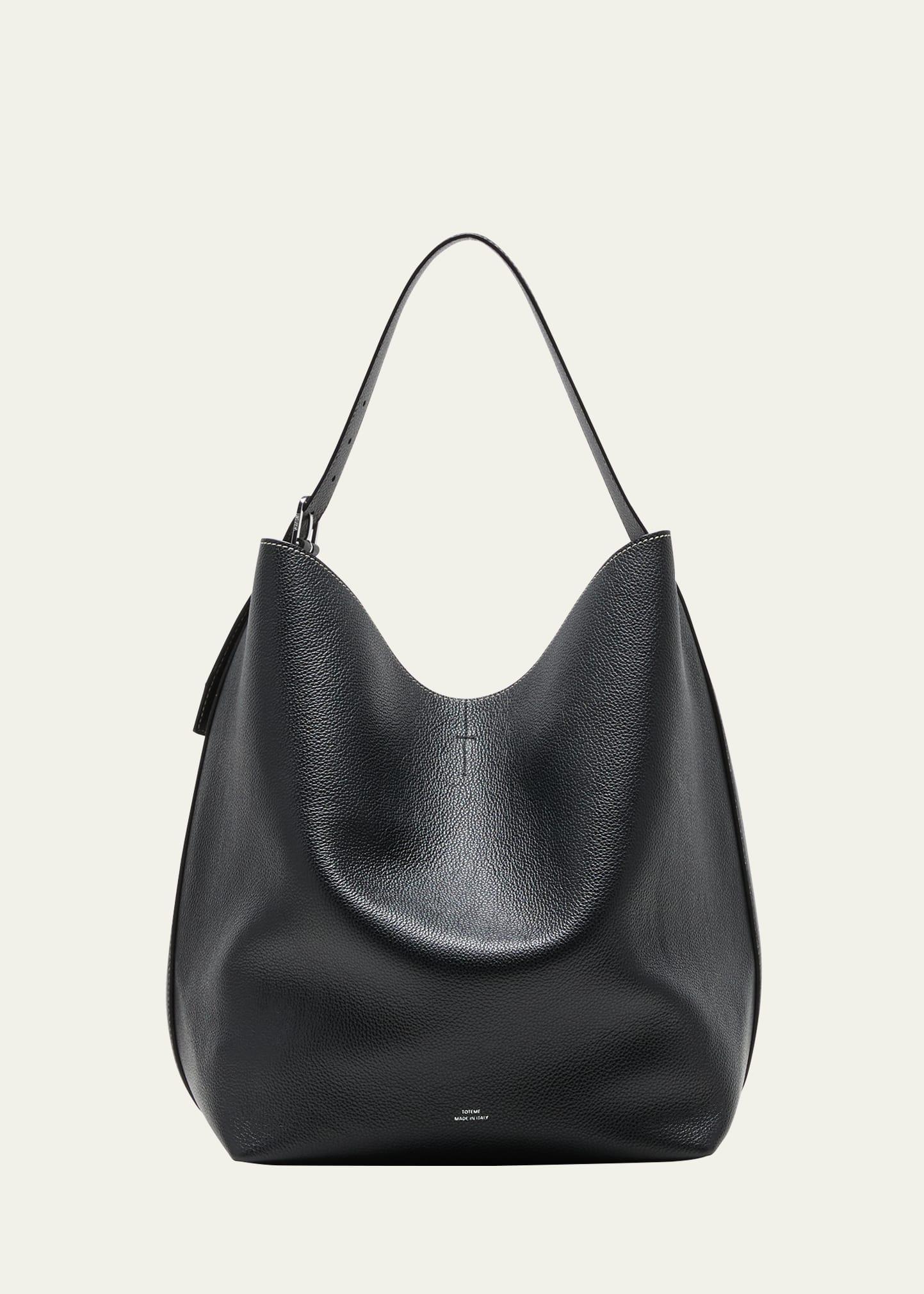 belted leather tote bag