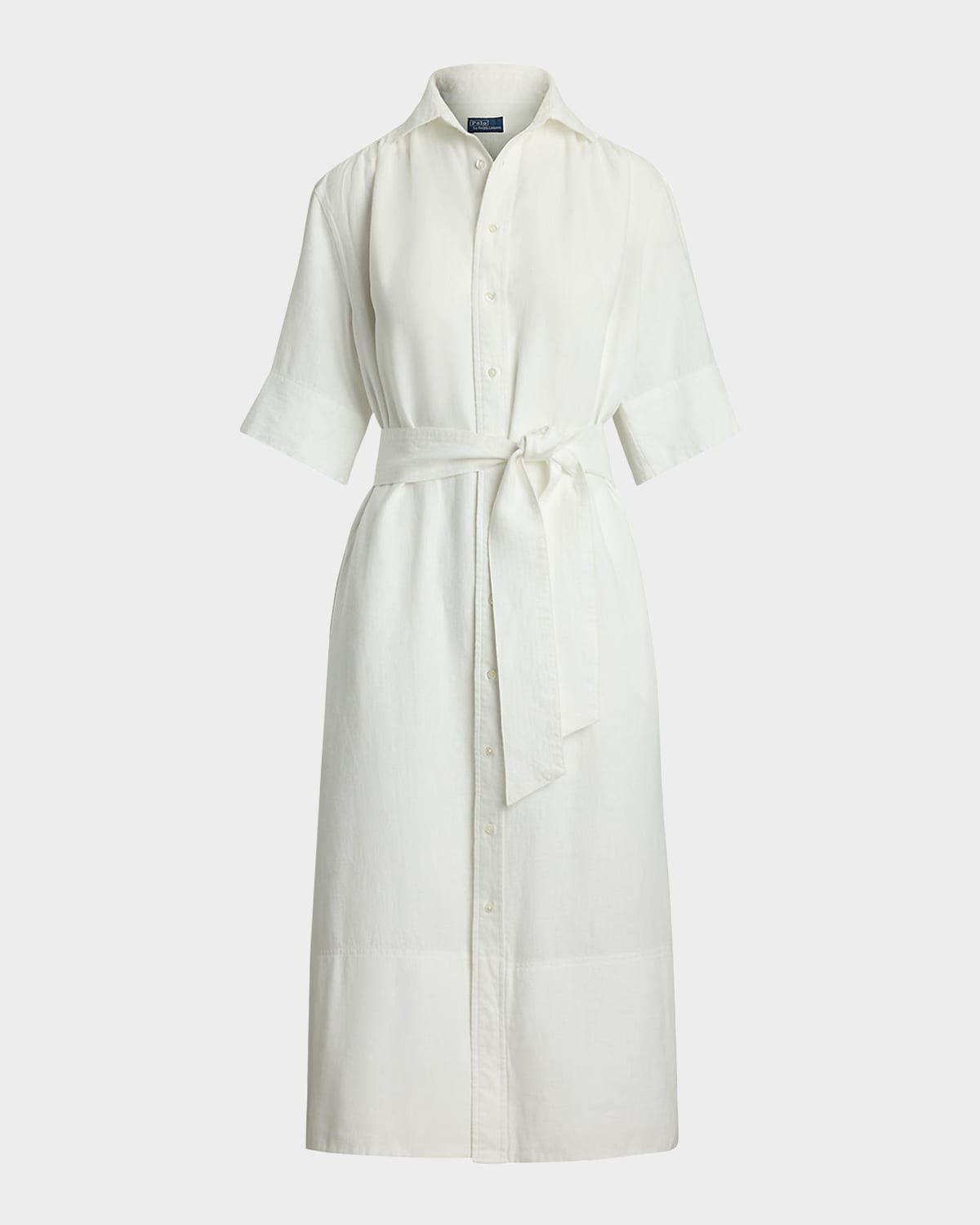 belted linen shirtdress
