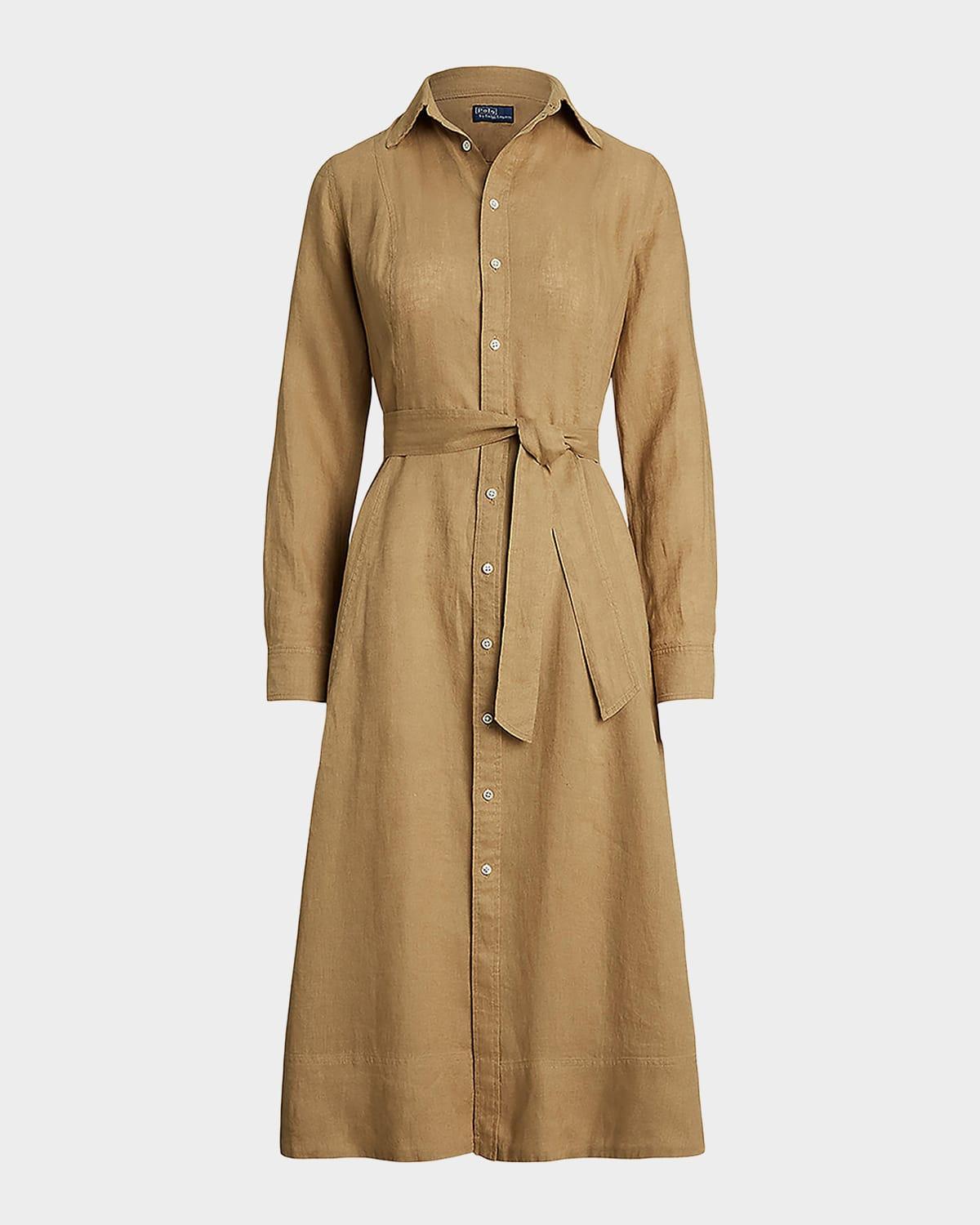 belted linen shirtdress