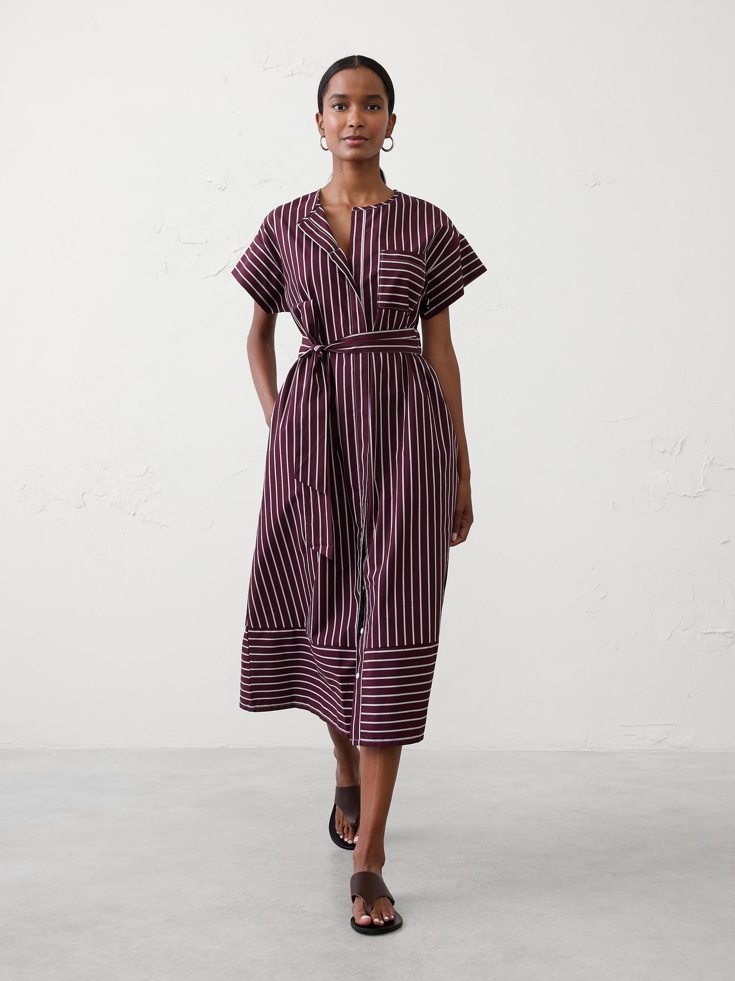 belted midi shirtdress