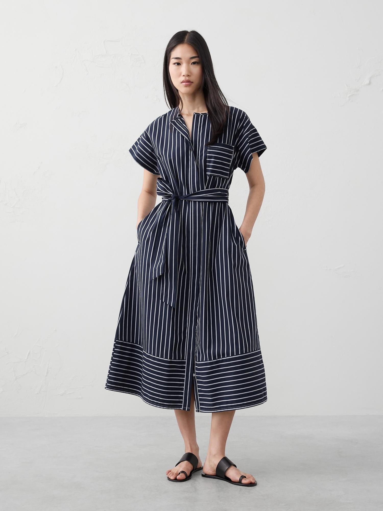 belted midi shirtdress