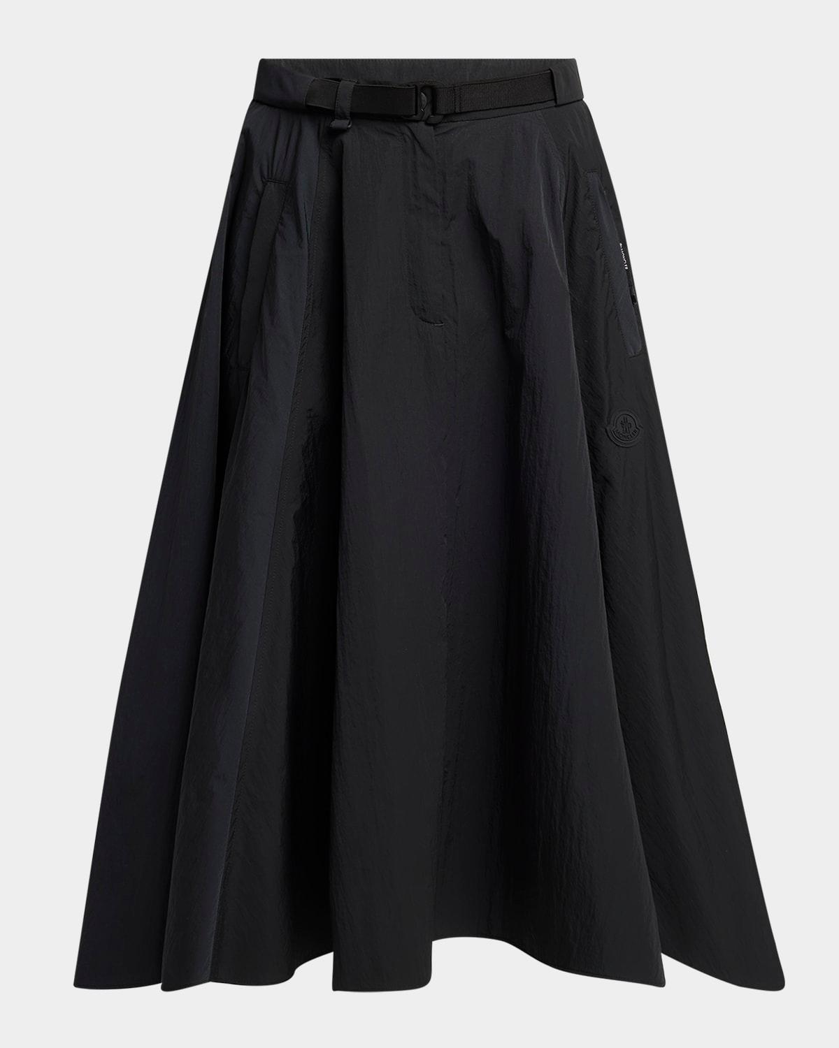 belted midi skirt