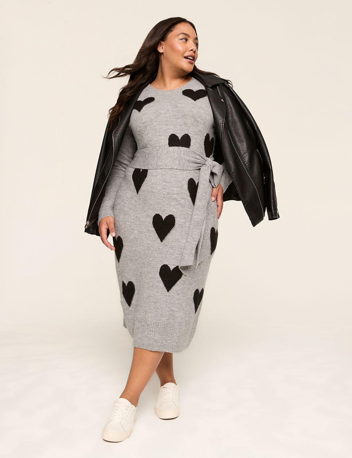 belted midi sweater dress