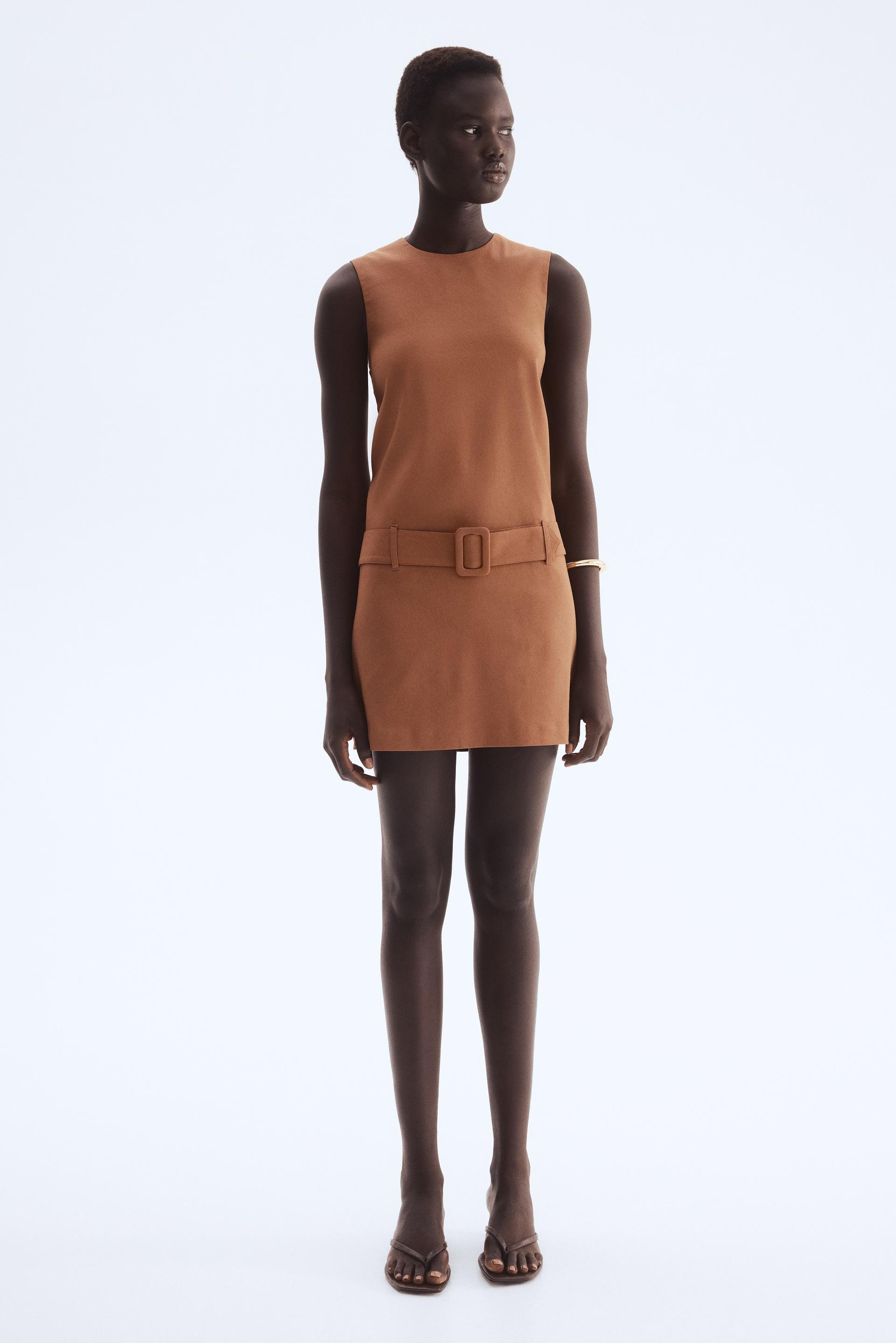 belted mini dress