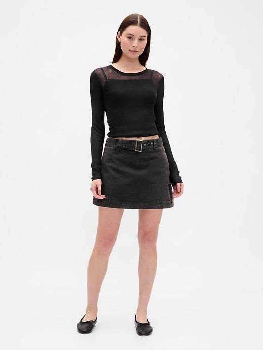 belted mini skort