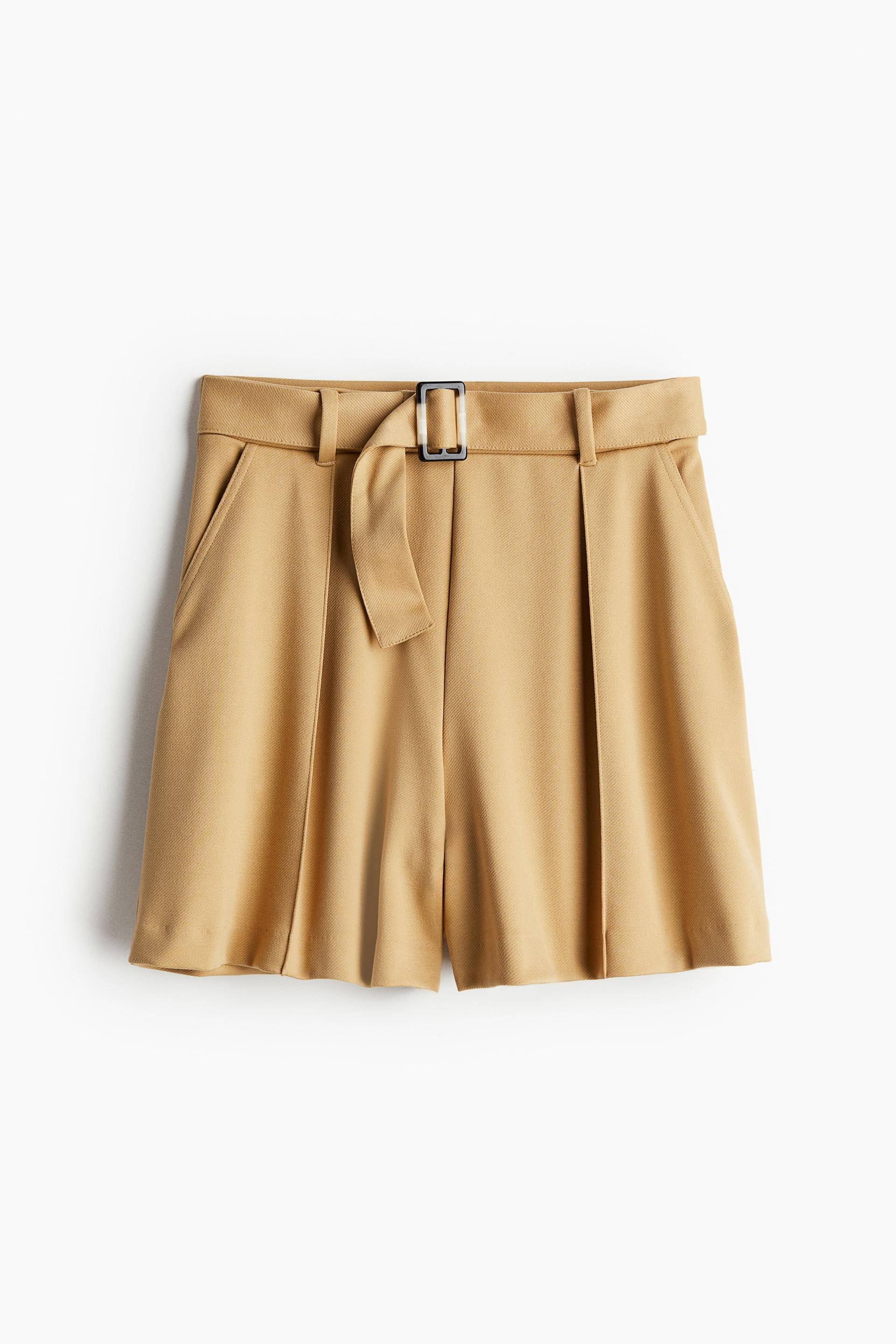 belted pull-on shorts