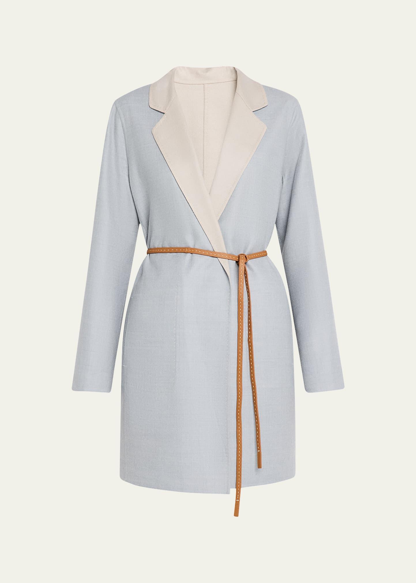 belted reversible double-faced jacket