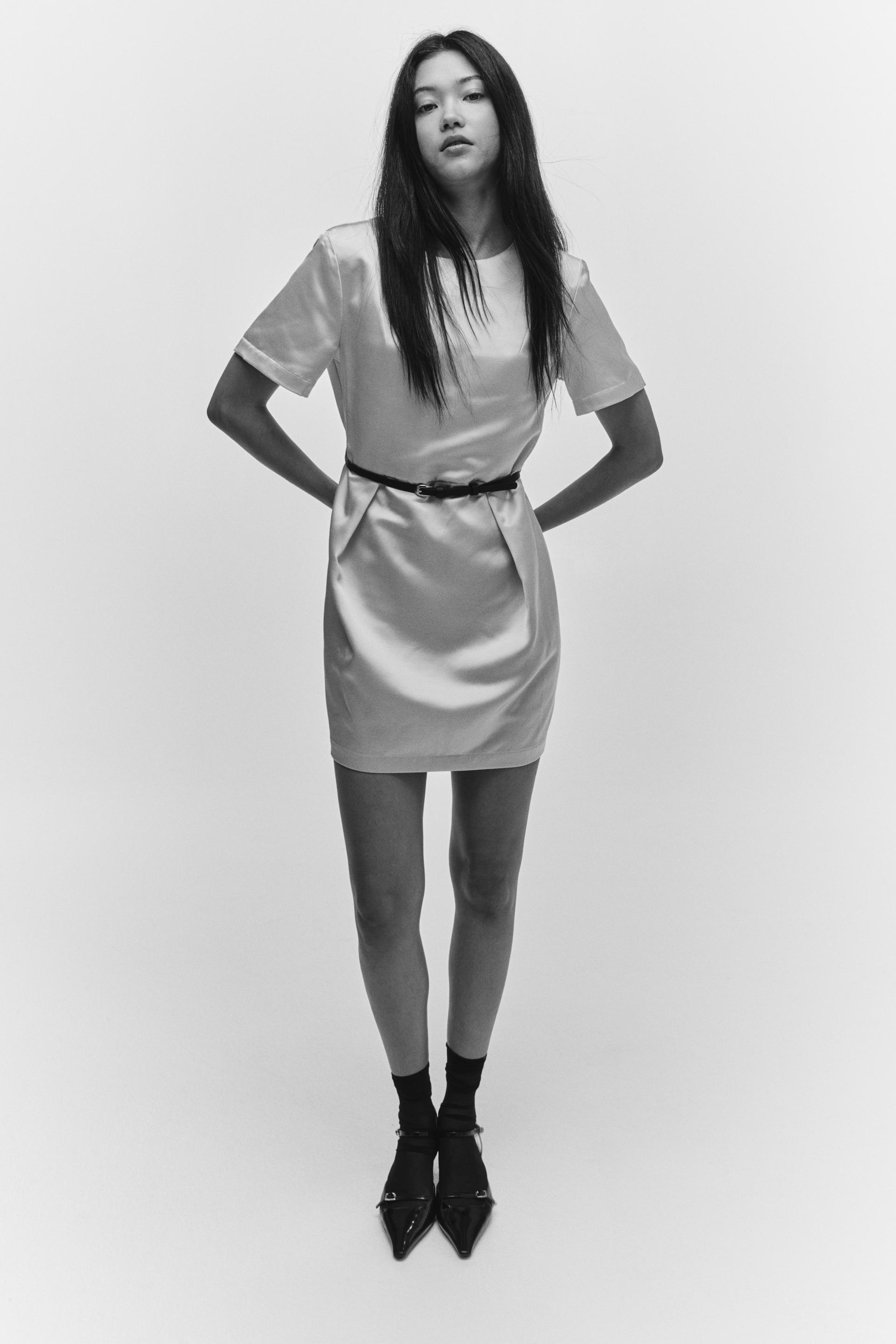belted shift dress