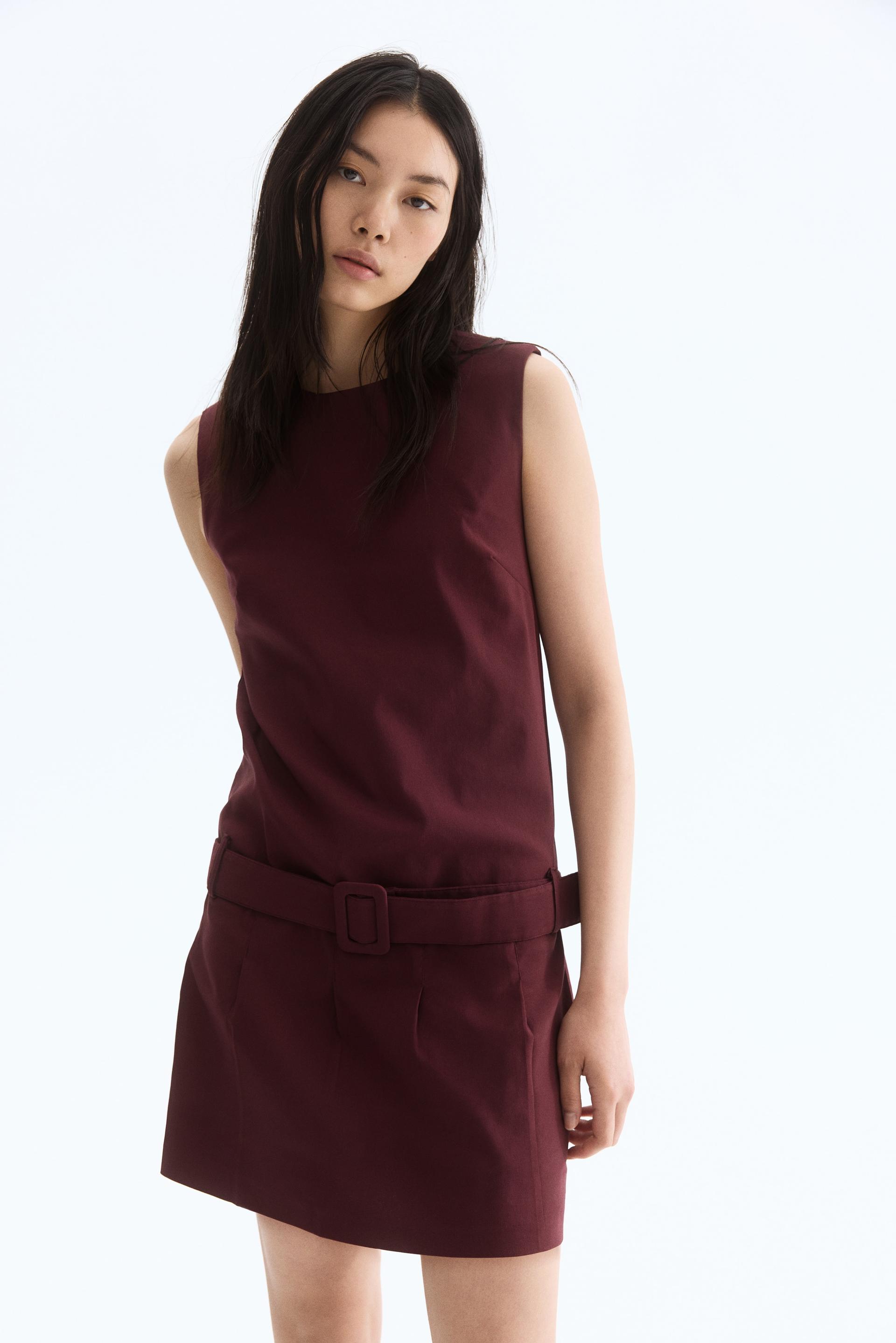 belted shift dress