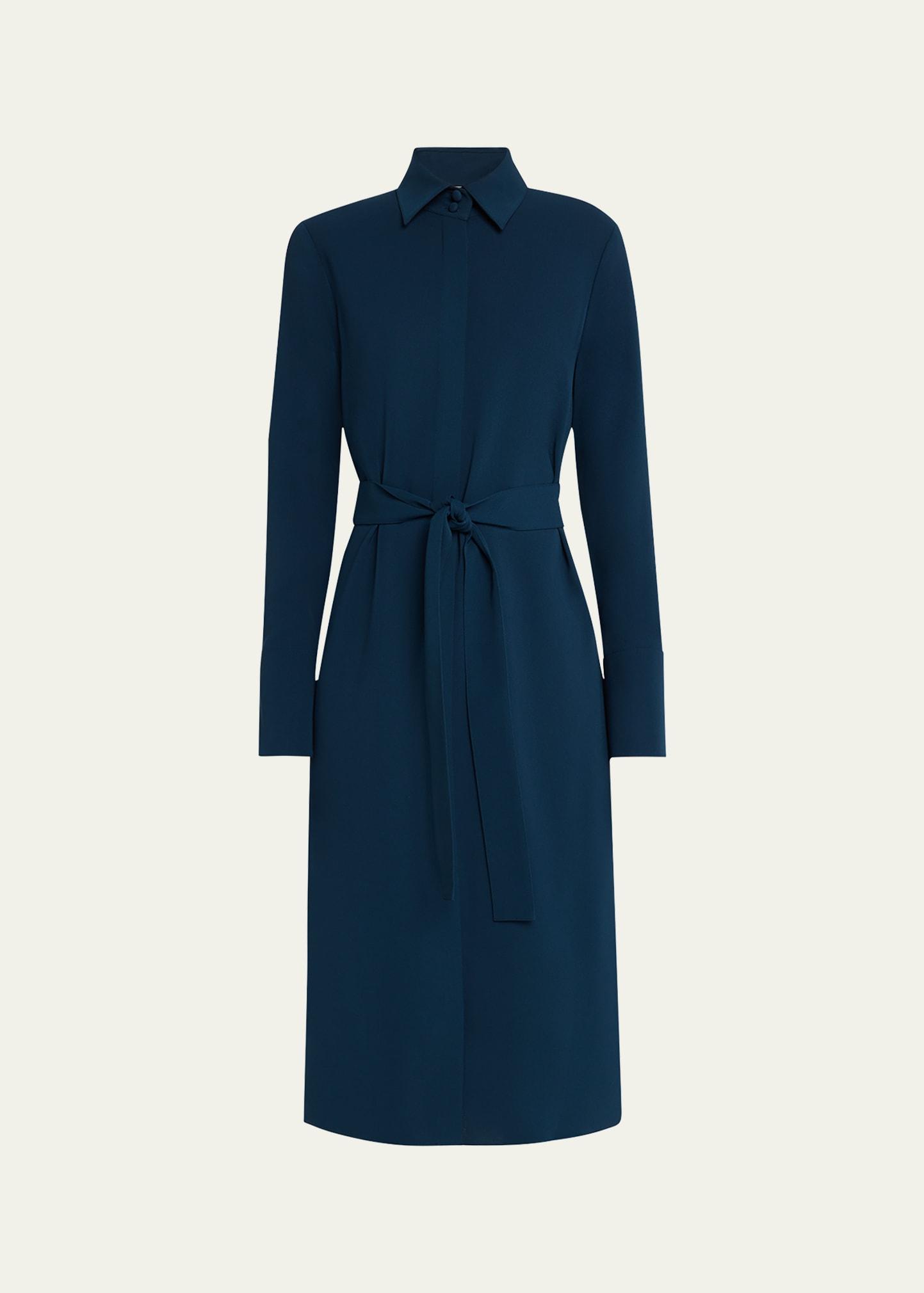 belted split-cuff shirtdress