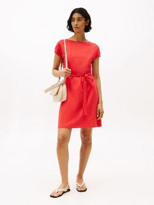 belted stretch t-shirt dress