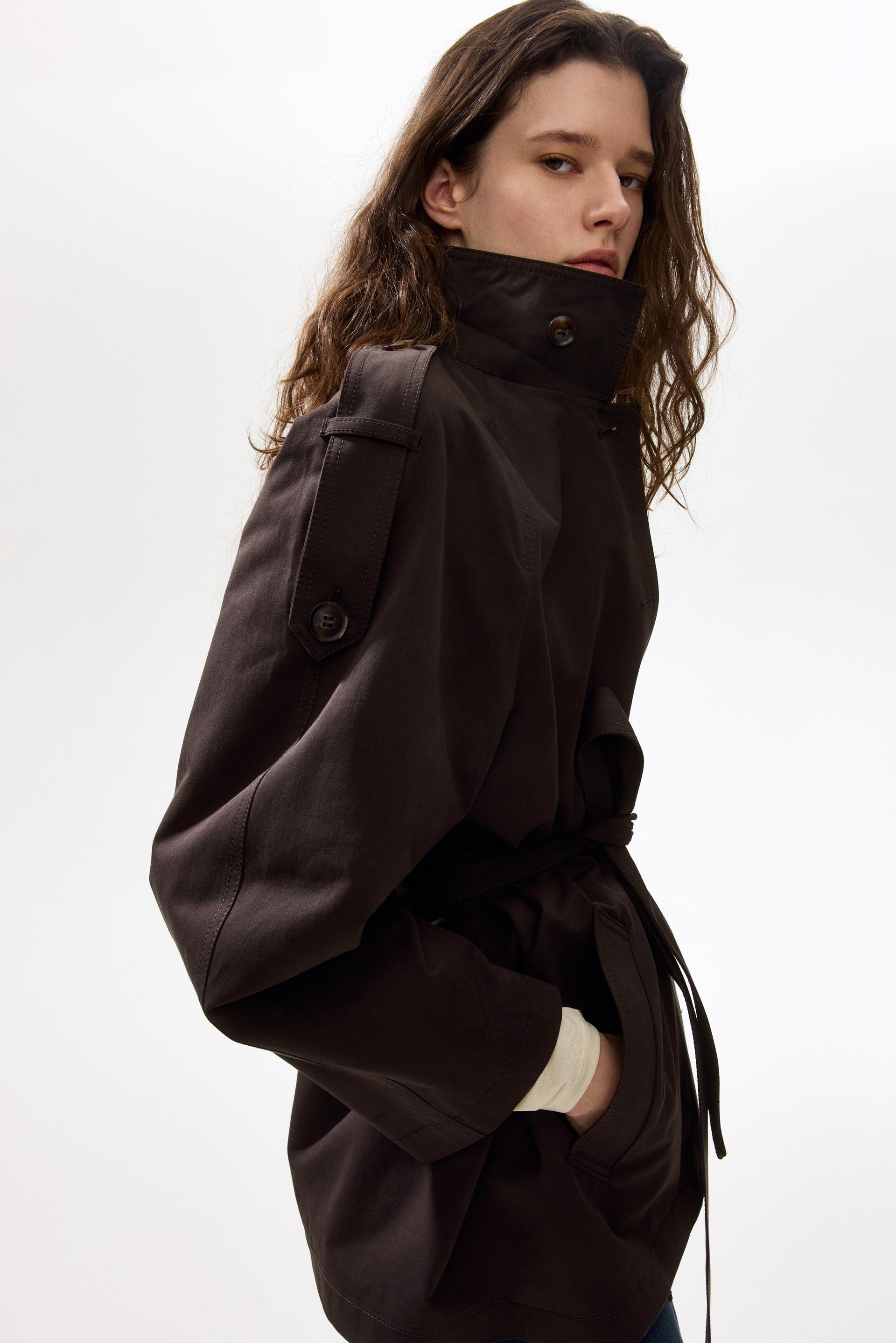 belted twill coat