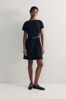 belted twill dress