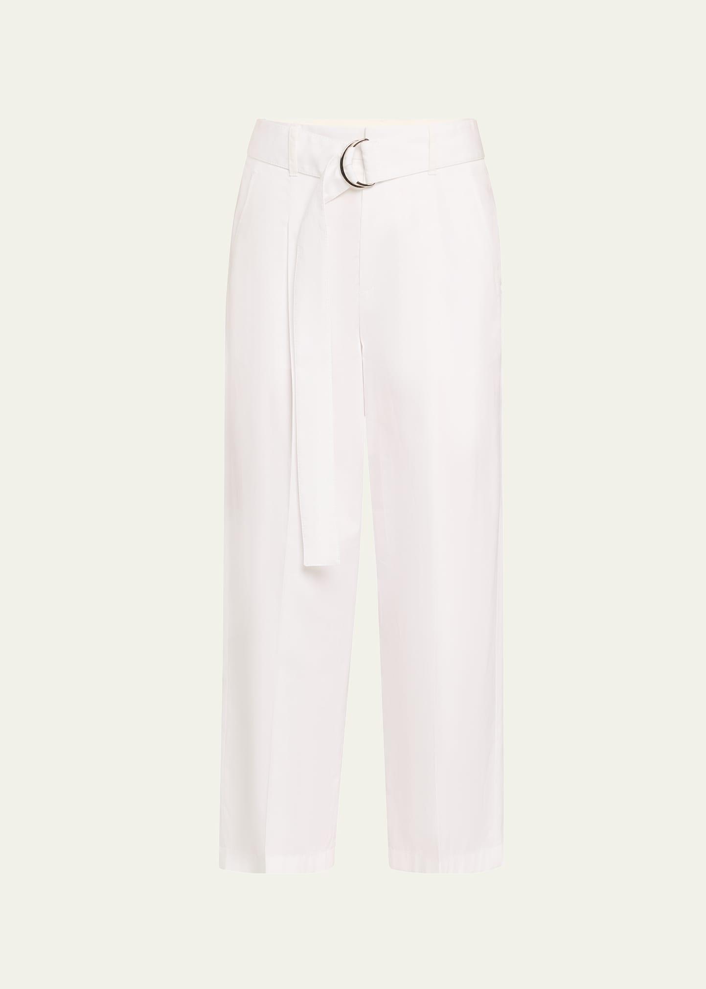 belted wide leg cropped pants