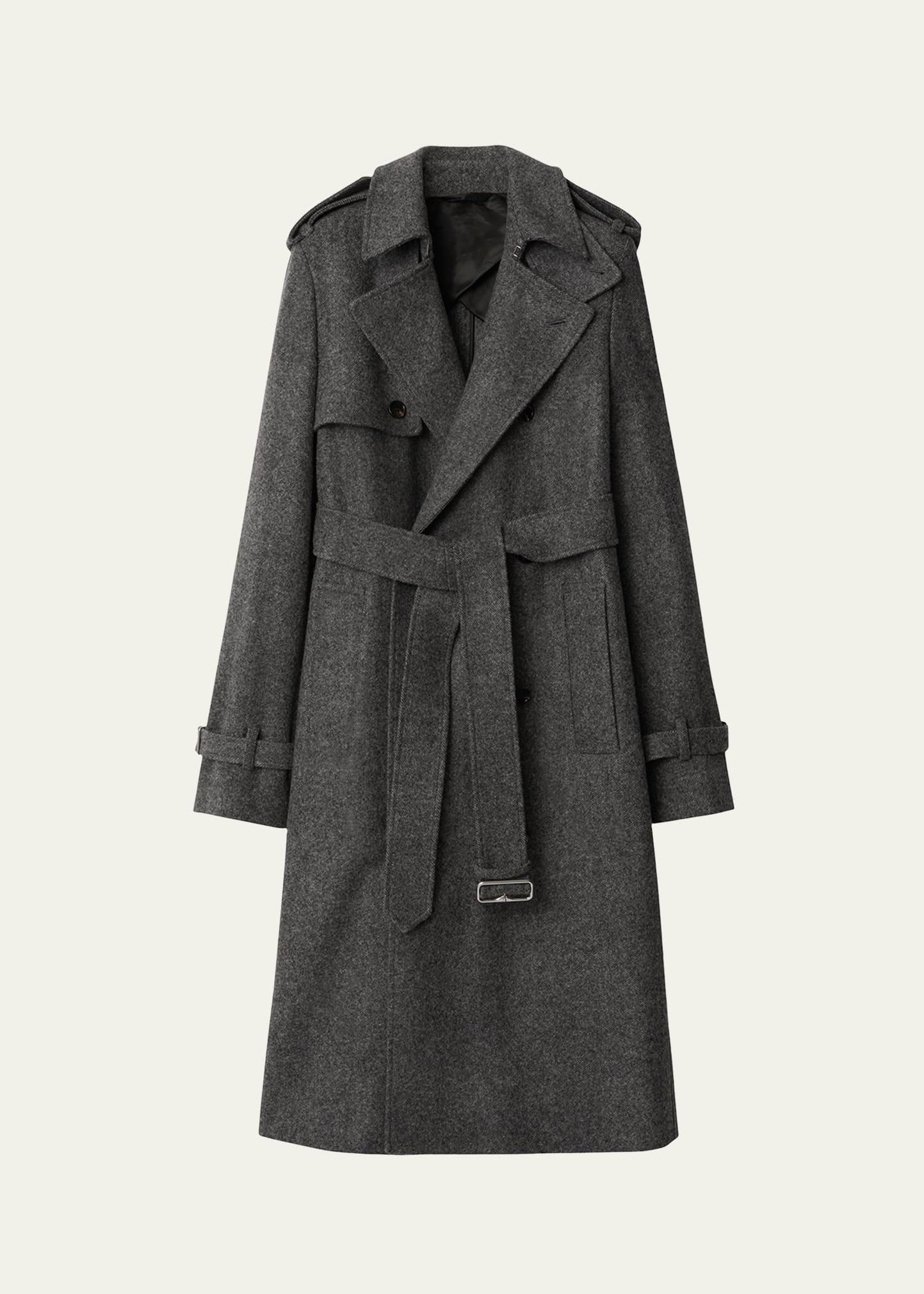 belted wool trench coat