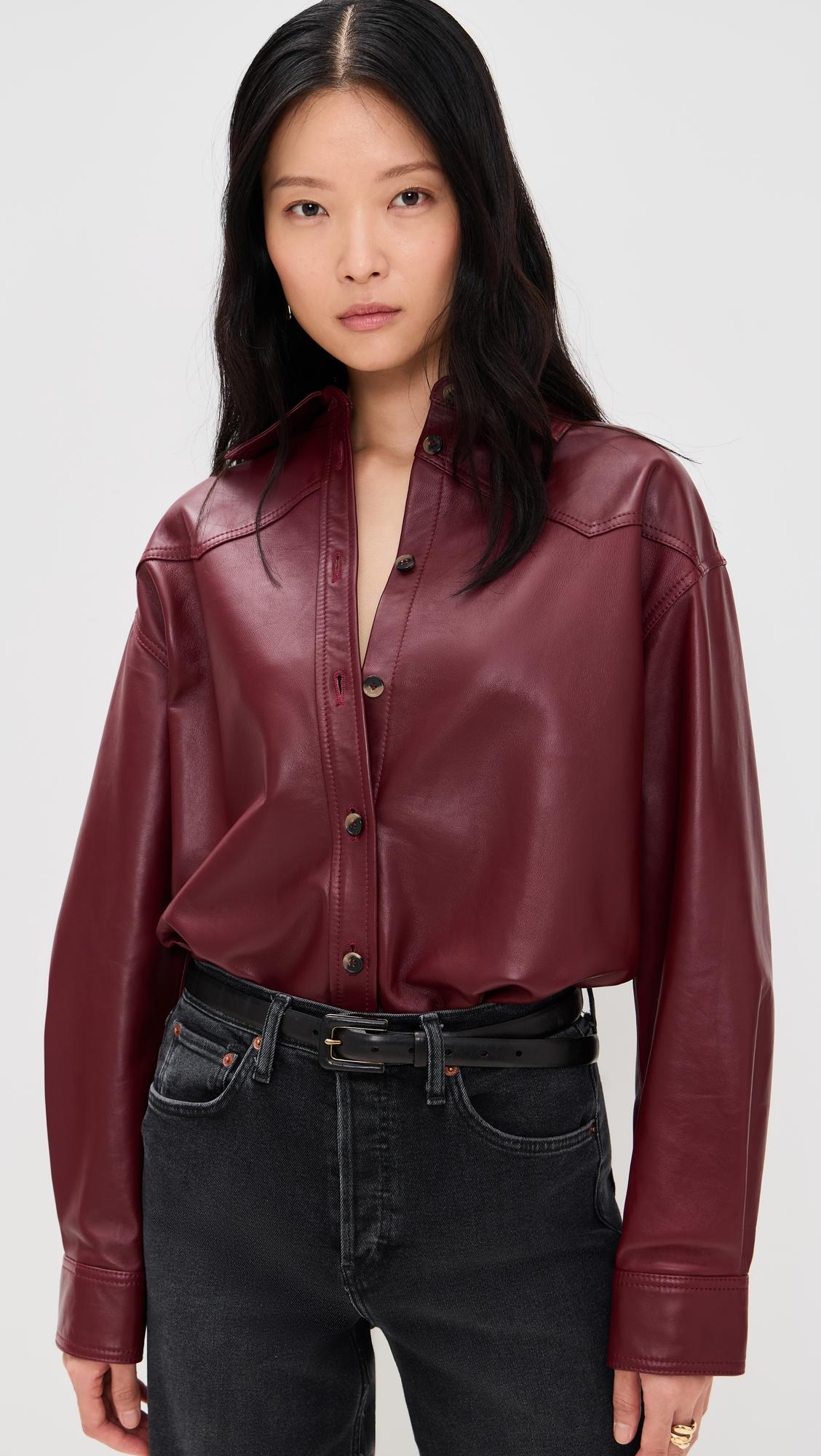 belty leather jacket