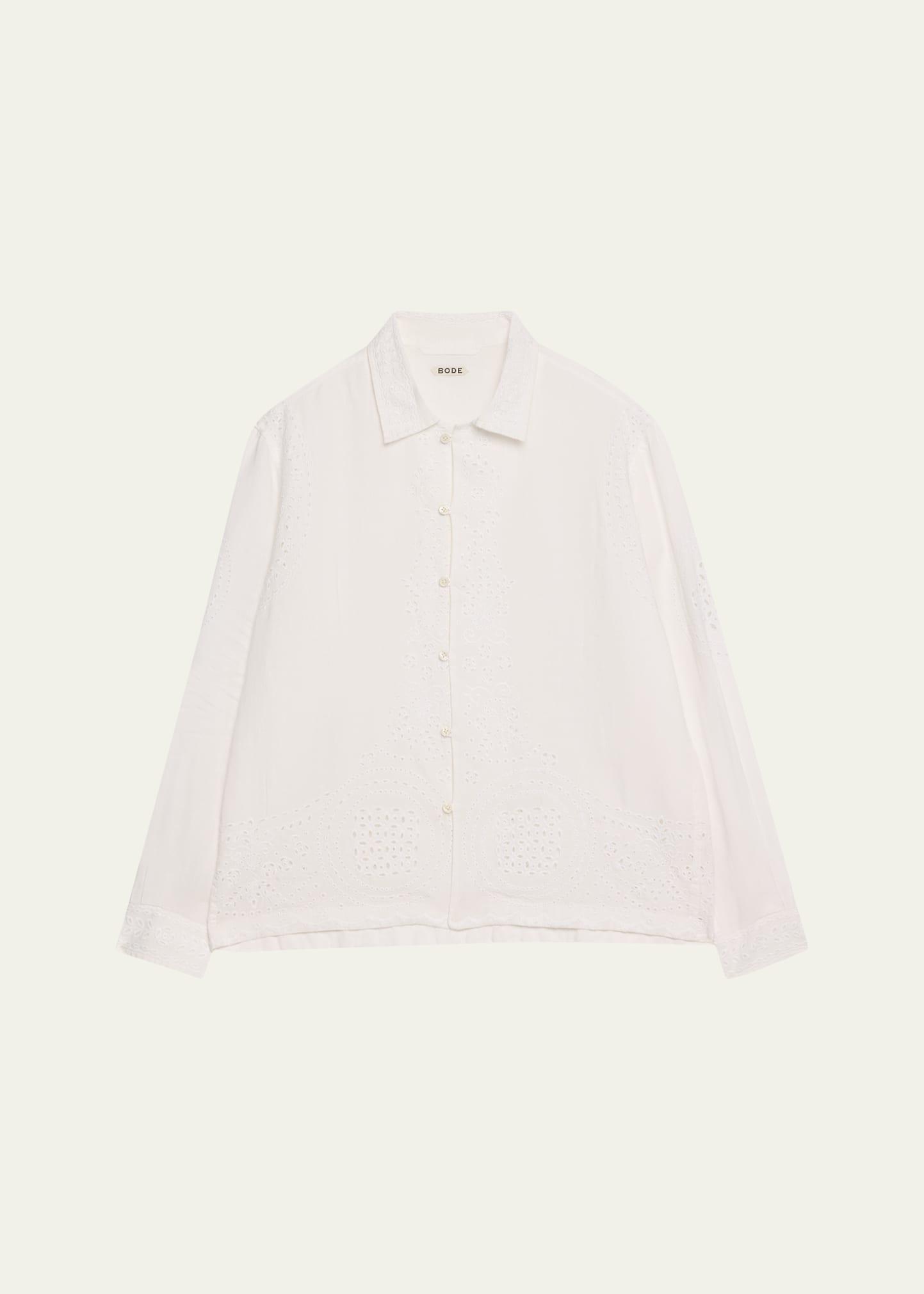 belvoir lace linen shirt