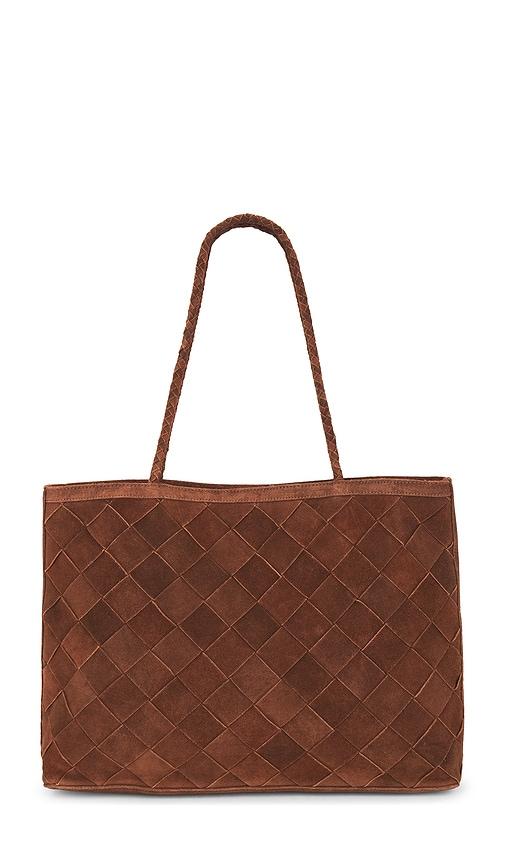 bembien gabrielle grande weave bag in cognac.