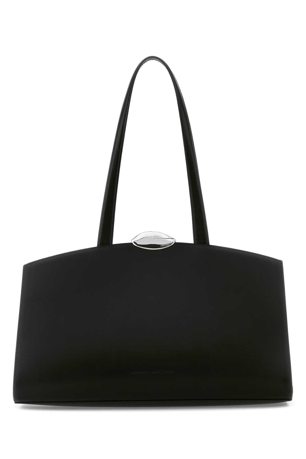 benedetta bruzziches black leather serena shopping bag