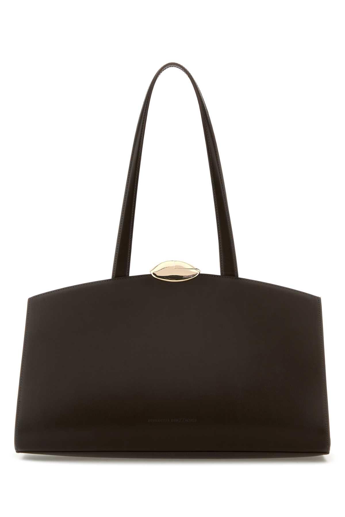 benedetta bruzziches brown leather serena shopping bag