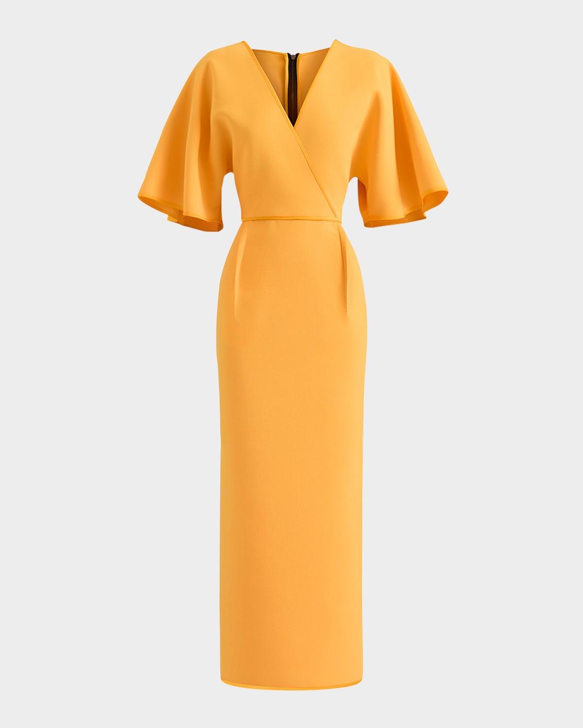 benefit flutter-sleeve midi dress
