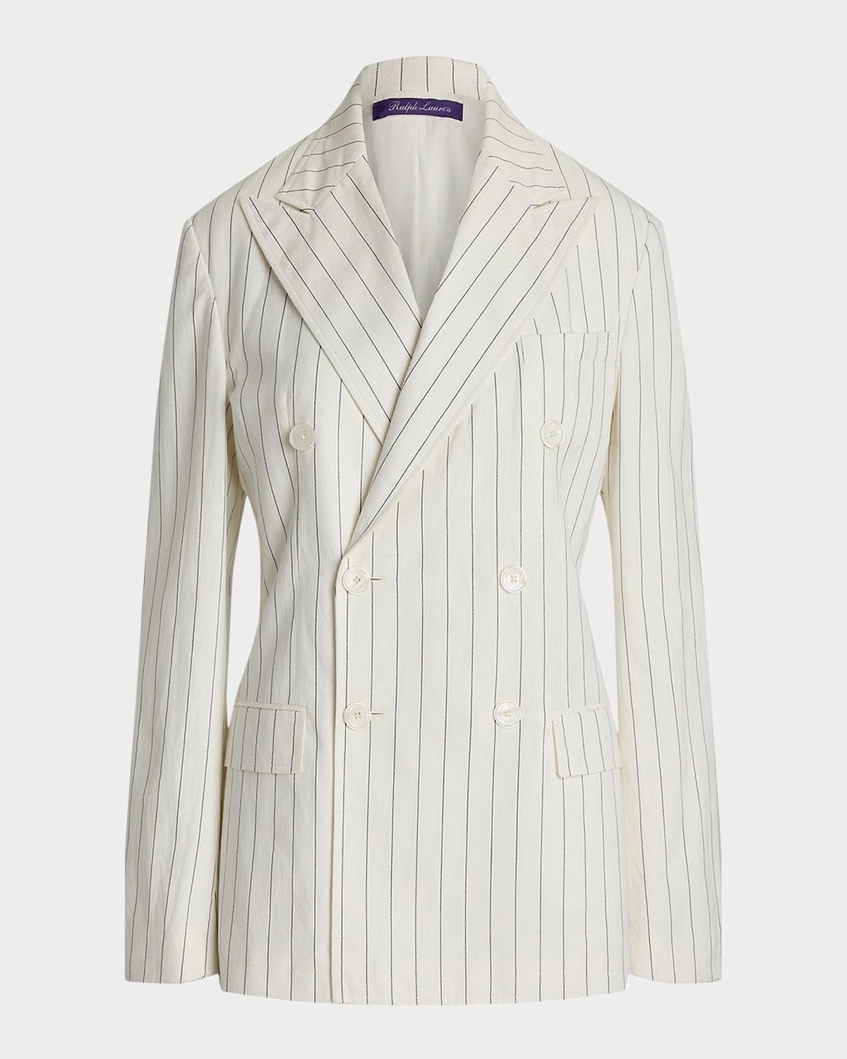 bennet washed ropestripe double-breasted jacket