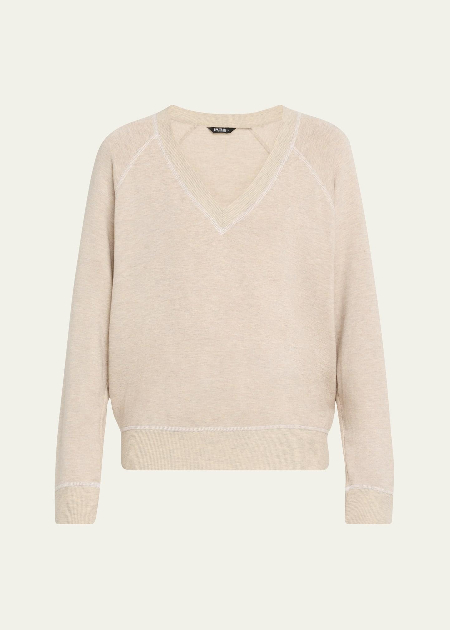 bennie fleece v-neck sweatshirt