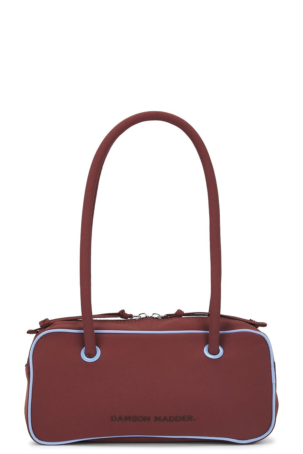 benny mini bowler bag in chocolate and blue