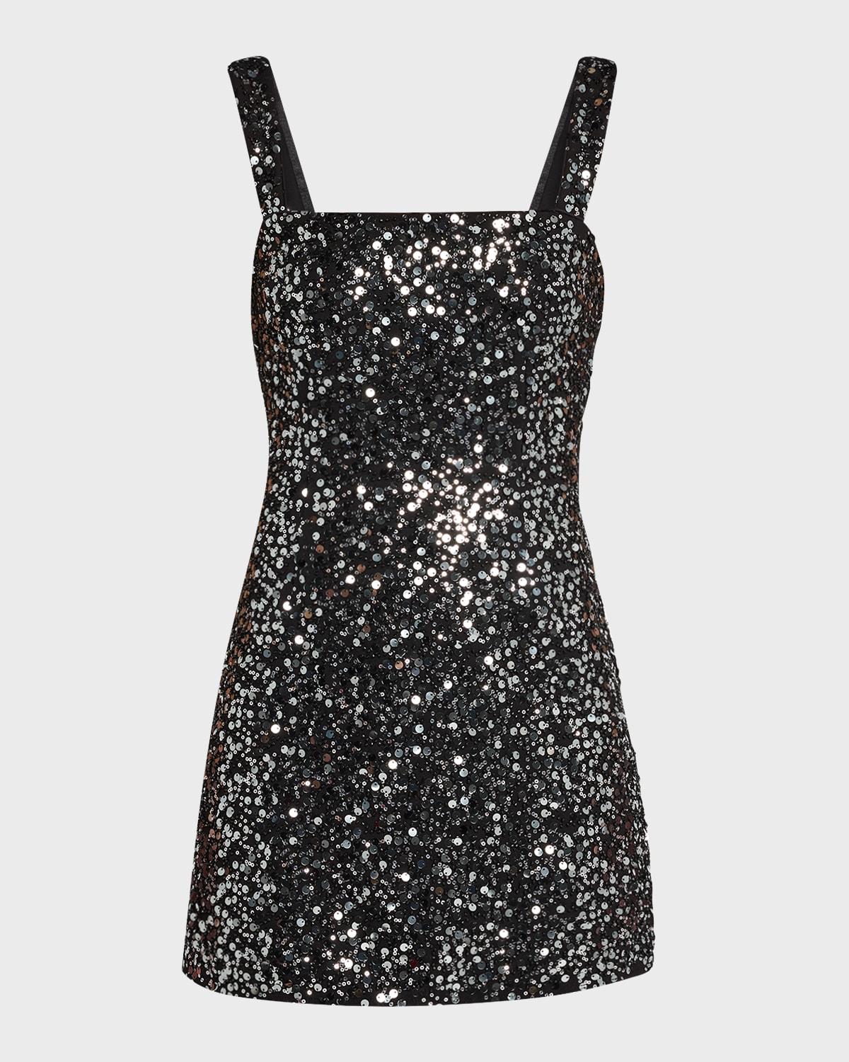 benson sequined bodycon square-neck mini dress